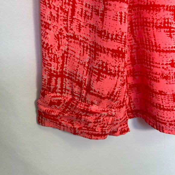 Banana Republic Pink‎ & Red Printed Long Sleeve Blouse | Size L - Picture 4 of 5